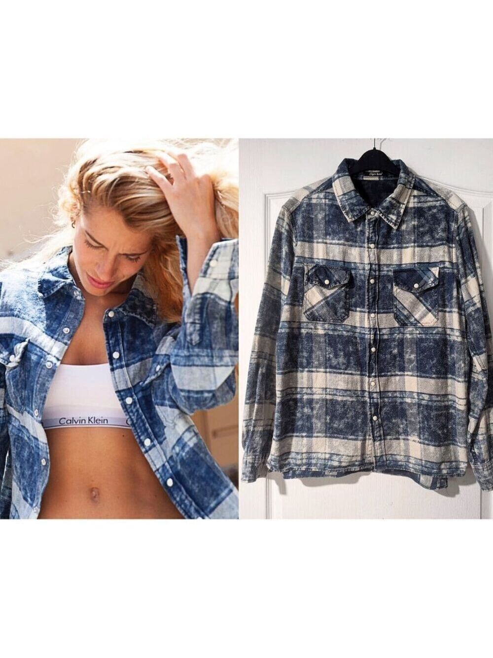 Chip Foster | Indigo Plaid Textured Button Down Shirt